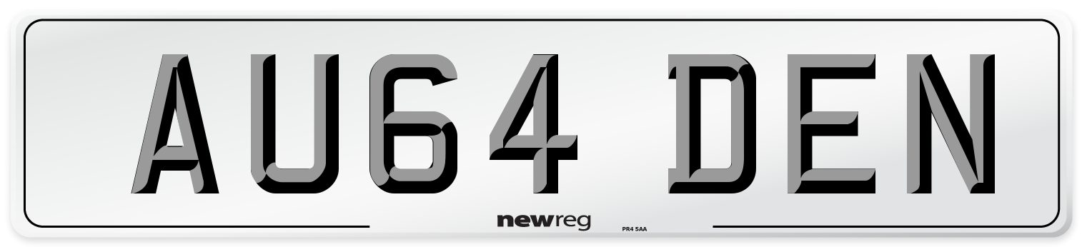 AU64 DEN Number Plate from New Reg